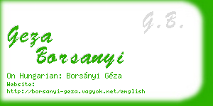 geza borsanyi business card