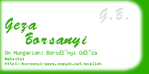 geza borsanyi business card
